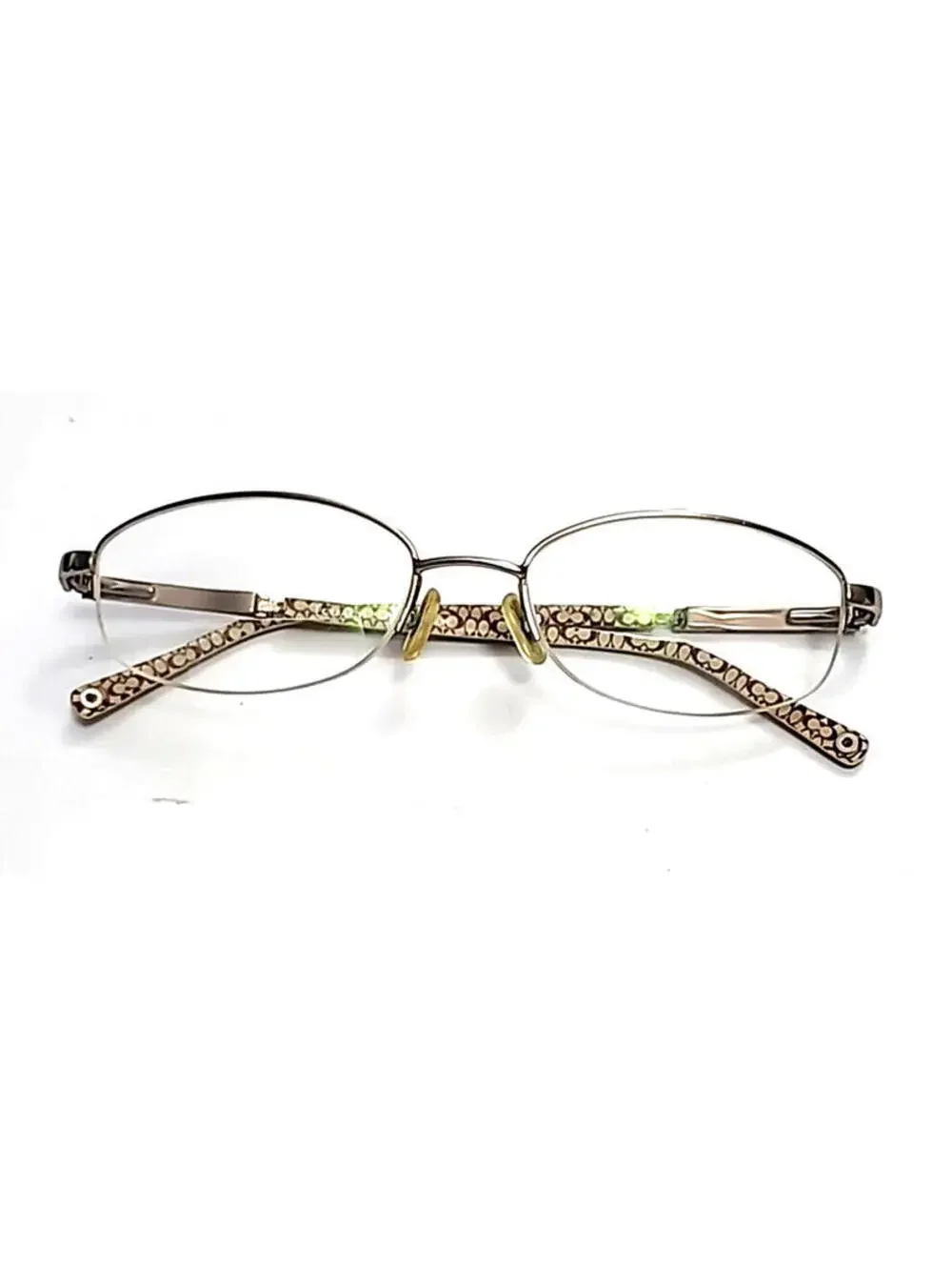 Coach 118 Faye Small Gold Oval Half Rim Eyeglasses Frame 51-18 135
